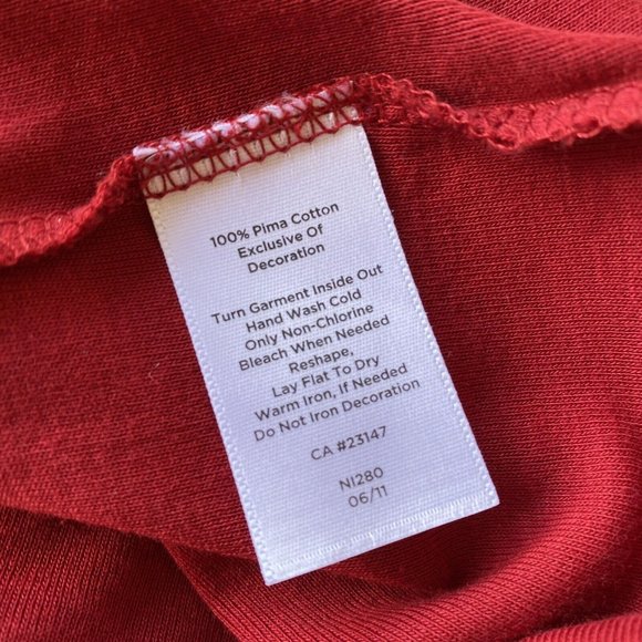 COPY - Talbots Knit Top Large Red Pleated Gathered Neckline Studs Beads Long Sl… - Picture 9 of 9